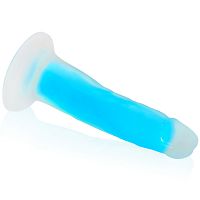 14 cm-es kék fluoreszkáló dildó pénisz világít a sötétben - 70509966 - 3