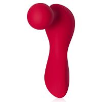 Piros mini masszírozó nőknek, pálca, 10 vibrációs opcióval - 78493416 - 8