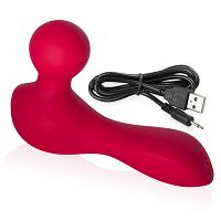 Piros mini masszírozó nőknek, pálca, 10 vibrációs opcióval - 78493416 - 4