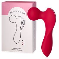 Piros mini masszírozó nőknek, pálca, 10 vibrációs opcióval - 78493416 - 3