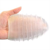 Rugalmas zselés maszturbátor bordákkal férfiaknak 13 cm - 76023145 - 4