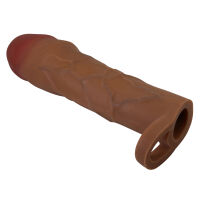Barna élethű pénisznövelő hüvely + 5 cm - 78925159 - 4