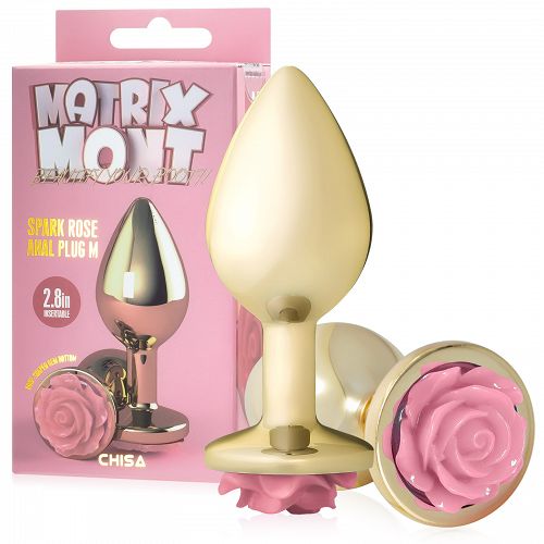 Elegáns Spark Rose anál dugó rózsaszín rózsával 9 cm - 72583373