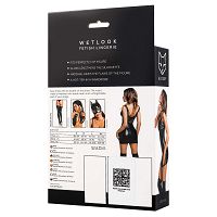 Glossy Rimma Wetlook szexi ruha hálós nyakkivágással - 70121445 - 2