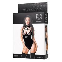 Glossy Jodi Wetlook fekete body chokerrel erotikus fehérnemű - 71447701 - 4