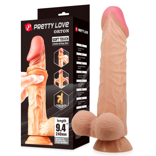 Realisztikus, hajlítható, testszínű dildo gerinccel 24 cm - 70586643