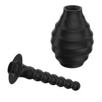 Fekete körte alakú beöntő irrigátor anális szexhez 330 ml - 73026801 - 2