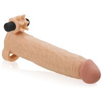 Pénisz hosszabbító +5cm rezgéssel és masszírozó kidudorodásokkal 72884604 - 3